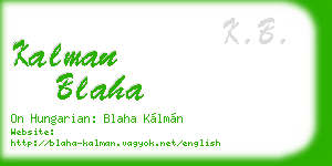 kalman blaha business card